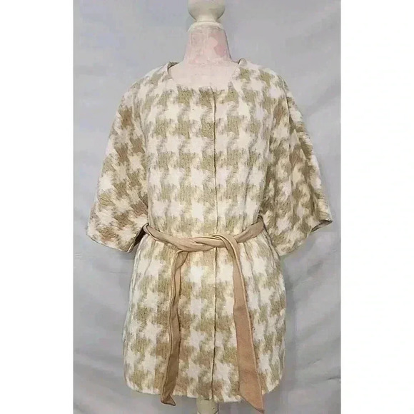 Elevenses Herringbone Retro 3/4 Sleeve Wrap Coat - Picture 1 of 11